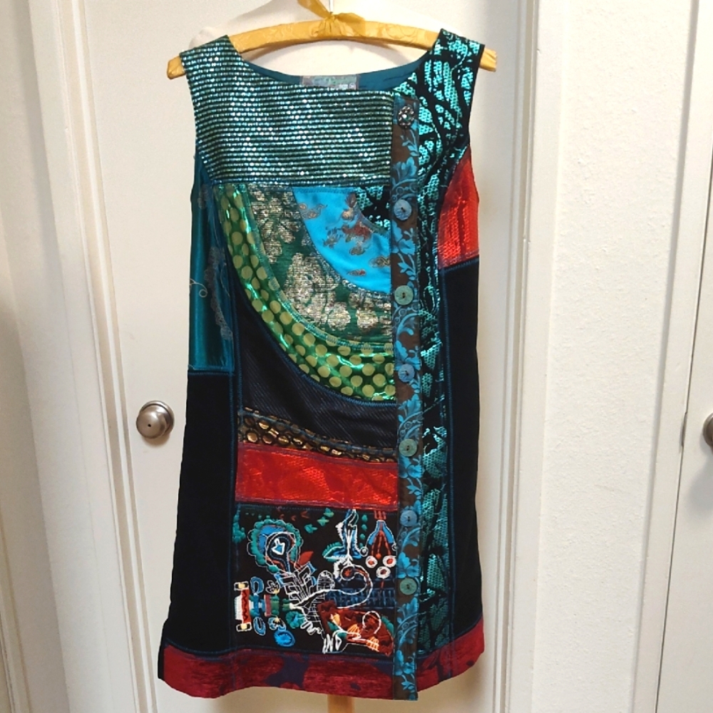 Desigual Multicolor Patchwork Dress Size 36